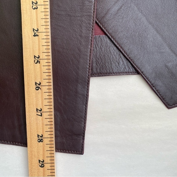 NWT GSTQ Leather Wrap Skirt Merlot Asymmetrical Size Large (L) - Picture 14 of 15